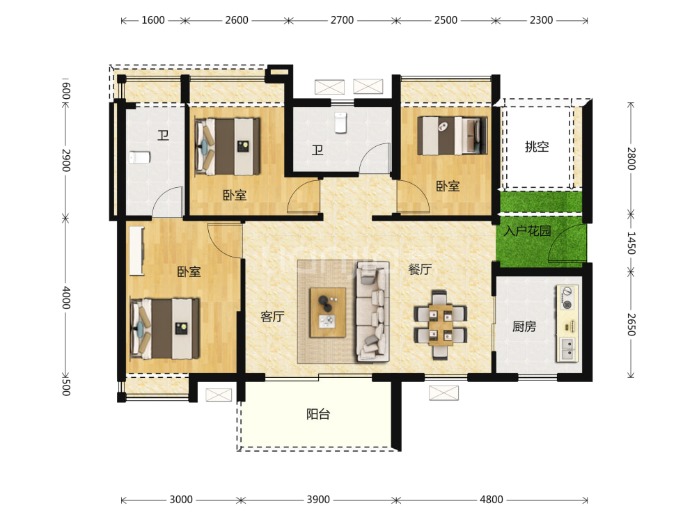 天基叠彩领峰户型图(链家网)