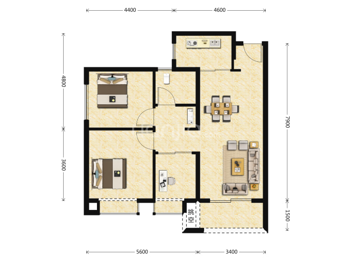 大华公园天下--建面 87.18m²