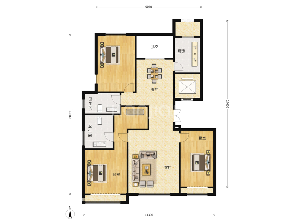 中铁华侨城和园户型图(链家网)