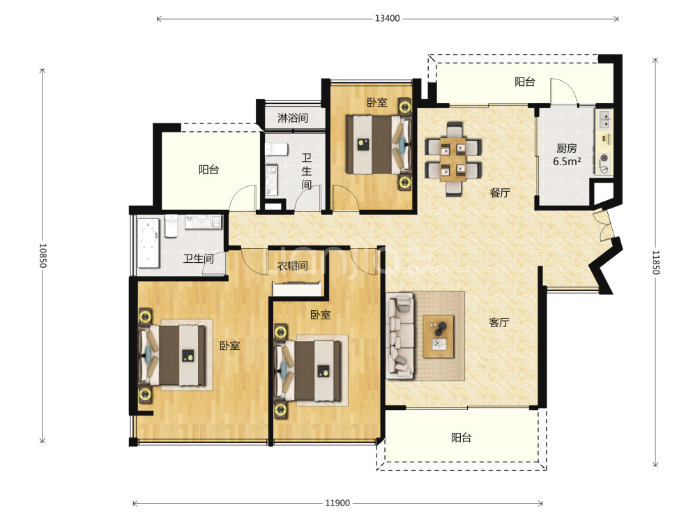 港铁天颂户型图(链家网)