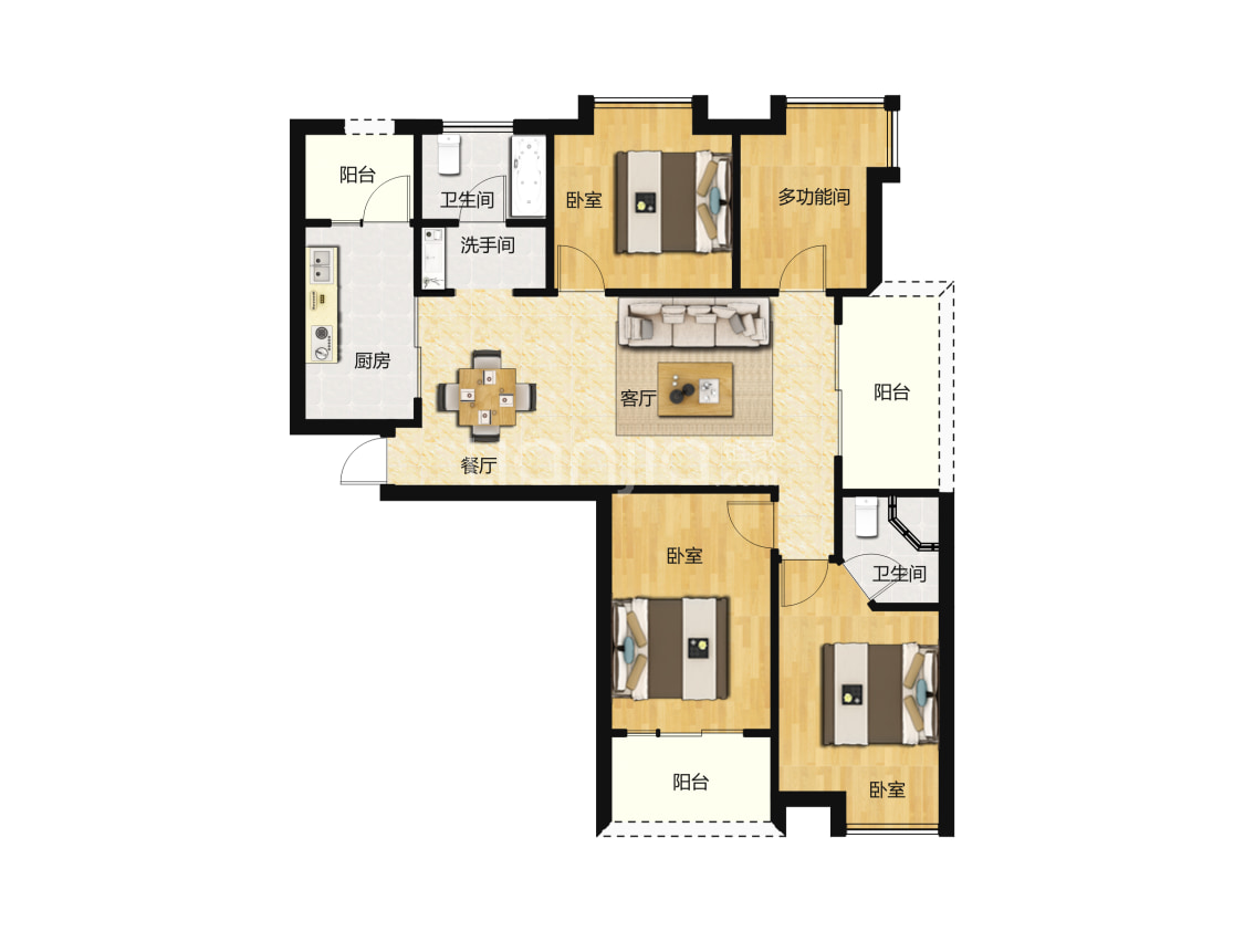 信运现代城c户型户型图(链家网)