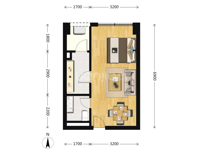 宝德云谷大厦--建面 46m²