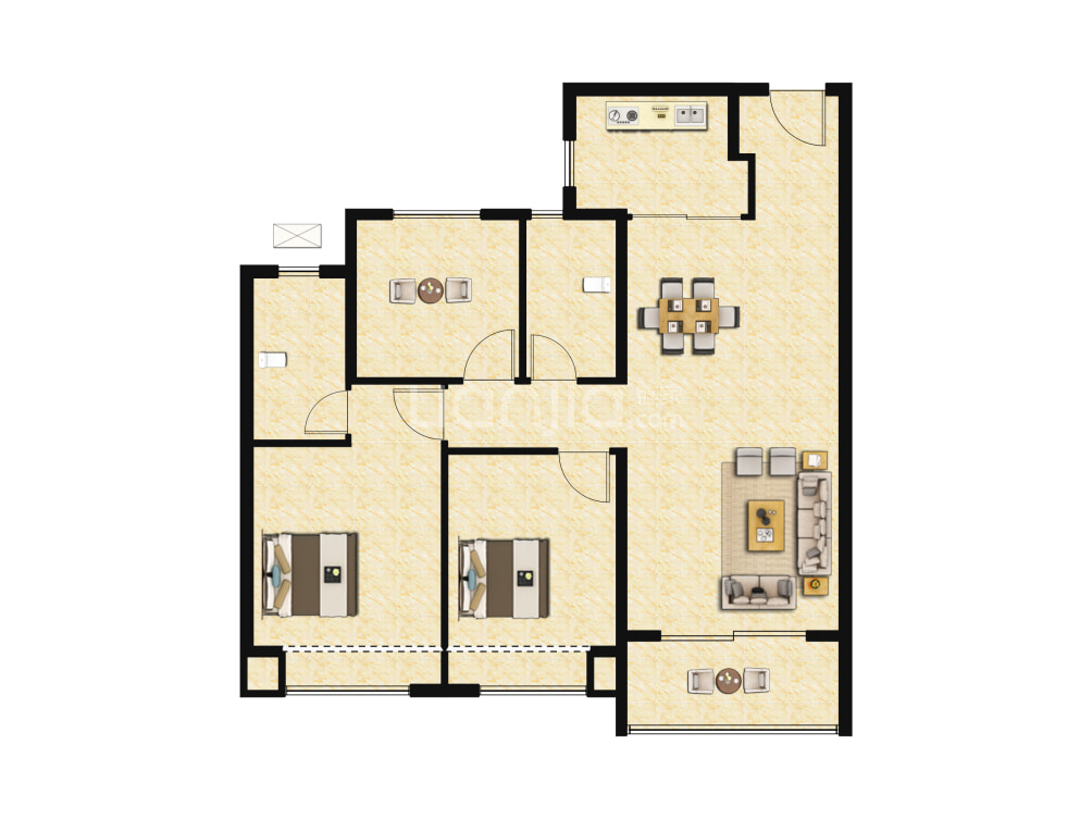 合能湘江公馆户型图(链家网)