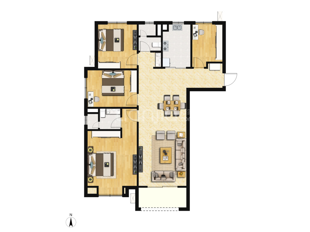 万科新世纪翡翠滨江户型图(链家网)