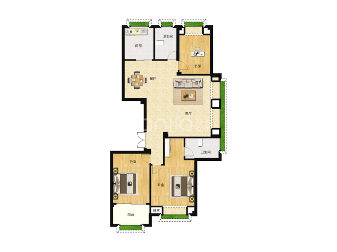 新湖绿城海上明月--建面 111m²