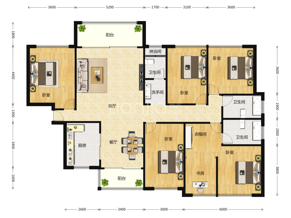 福盈中央山户型图(链家网)