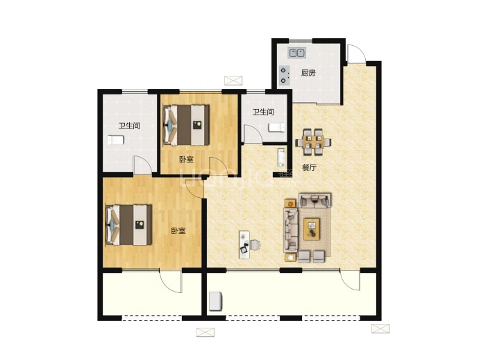 青特小镇--建面 107m²