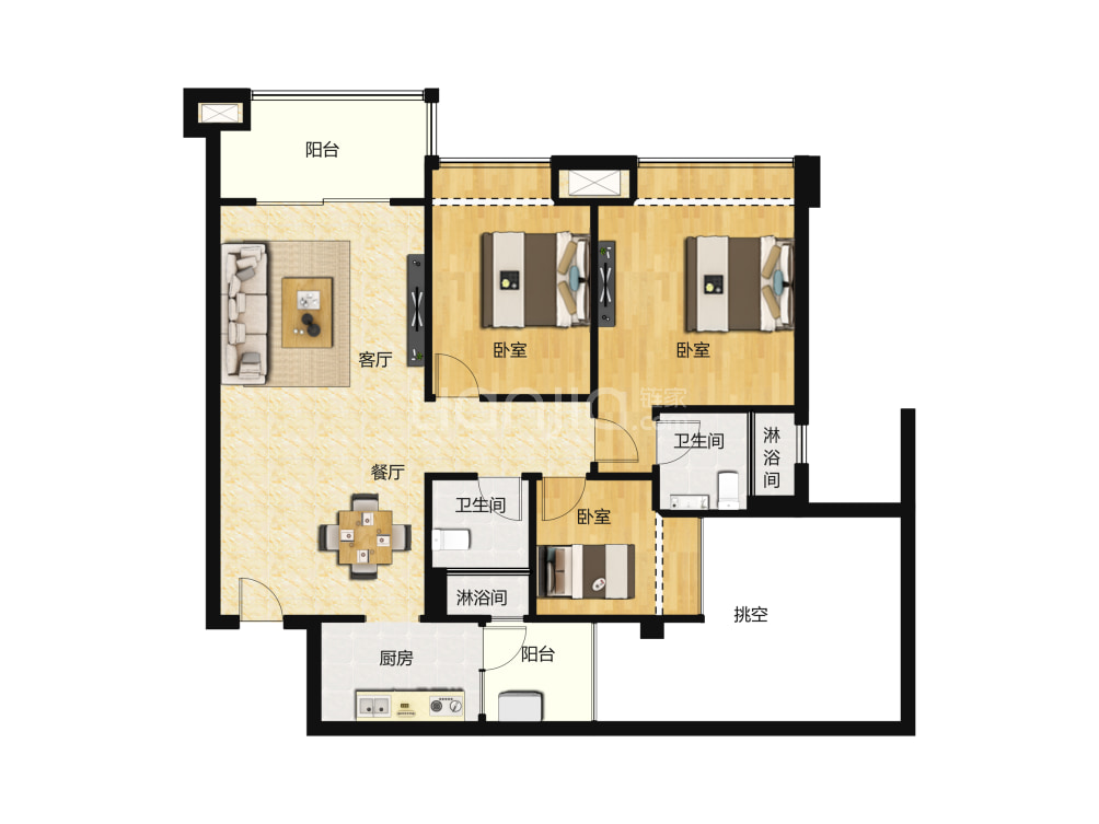 天福华府户型图(链家网)