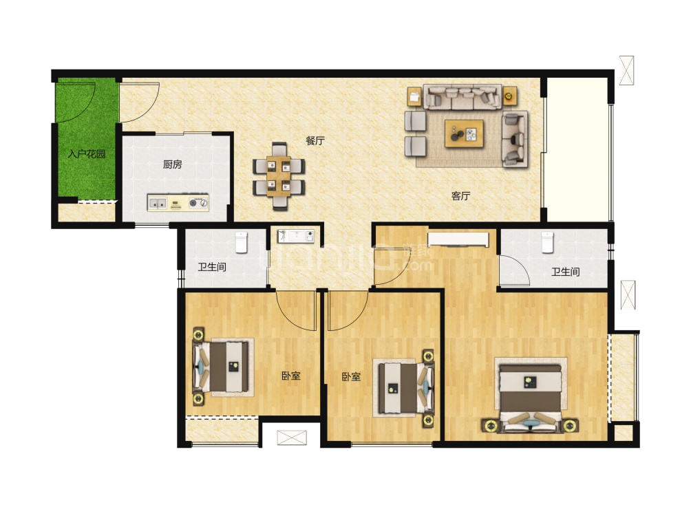 翡翠西江户型图(链家网)