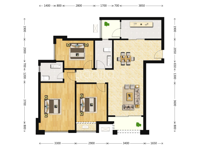 保利和光尘樾--套内 81.39m²