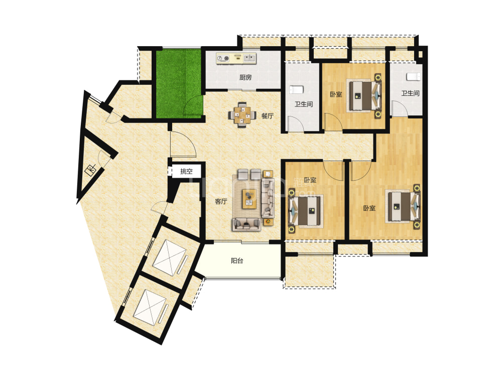 保利天寰户型图(链家网)