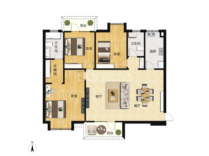 嘉兴园二期--建面 137m²