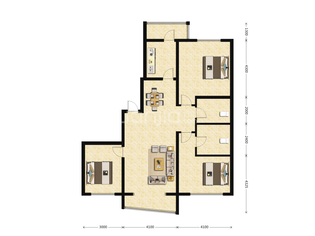 国奥新城户型图(链家网)
