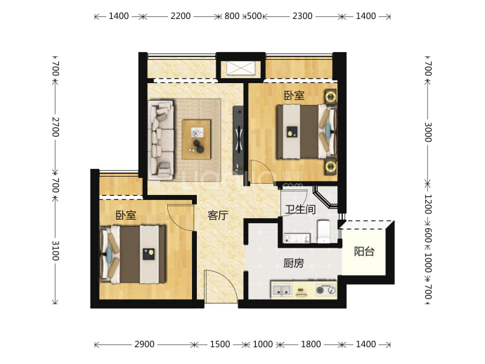 天和绣水岸--建面 55m²