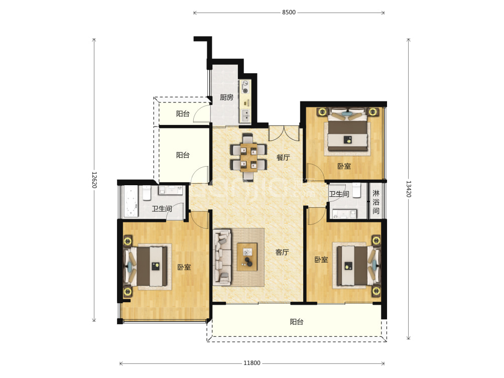 港铁天颂户型图(链家网)