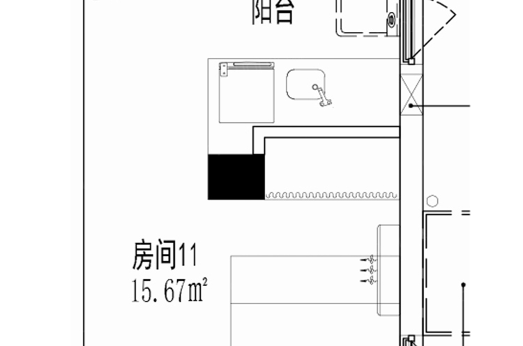 万江阳台一居室（灵活月租+可开票+阳台）