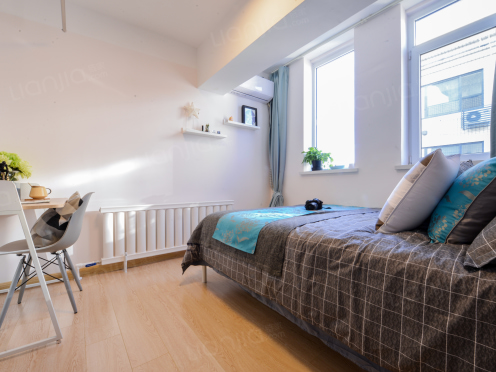 独栋·冠寓 大连奥林匹克广场店 西岗一室整租，24H安保，拎包入住，近地铁站、大医附一、967、无中介，价格透明，免费自习区、健身房 开间