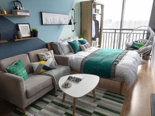 独栋·龙湖冠寓 成都科华中路店 【短租1个月起  10月特惠】临近7号线火车南站 楼下是商场 无中介 可月付平层 1室1厅