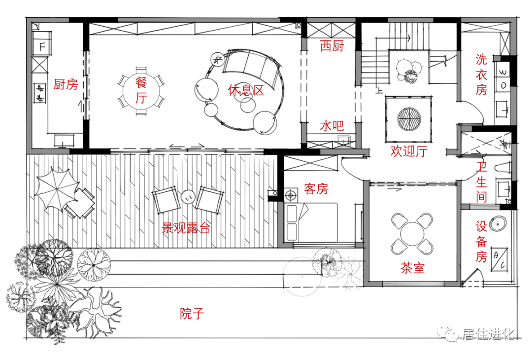 380平的景观别墅,豪华民宿设计手法,让户型眼前一亮.