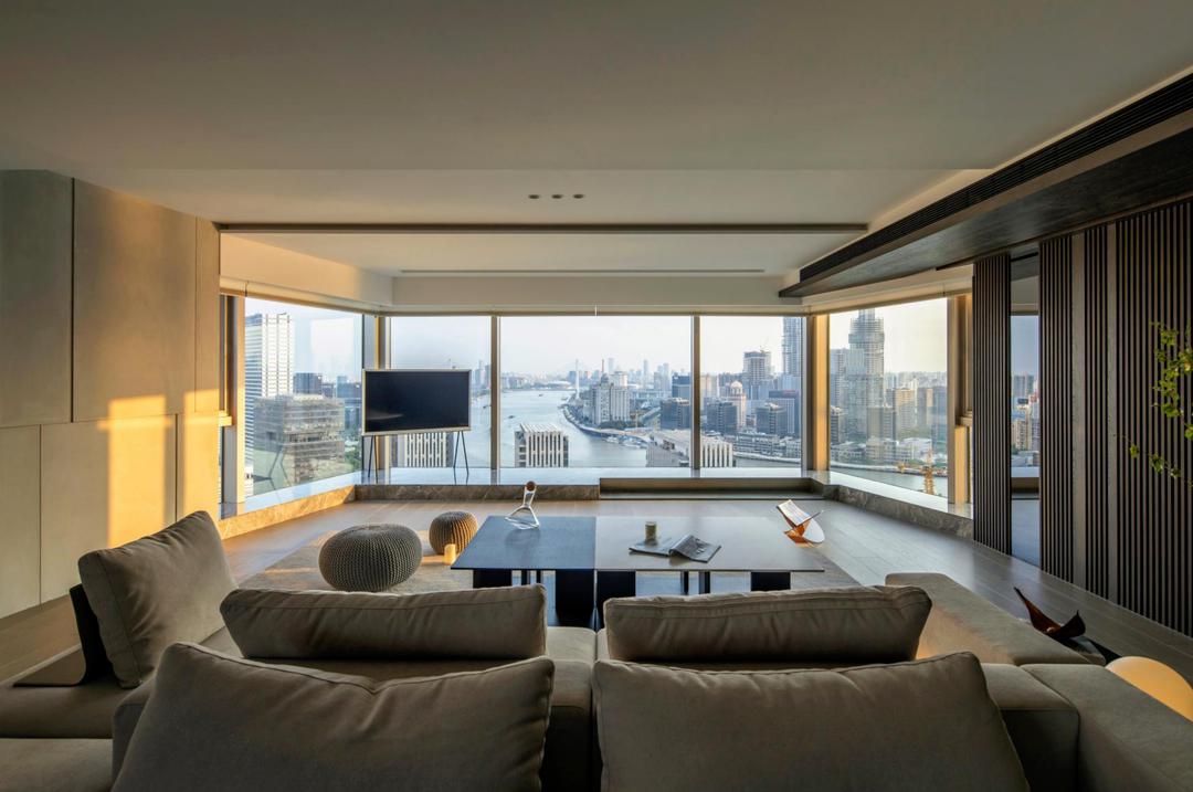 如原户型层高3m,天花板采用无主灯的全吊顶设计,加上50cm的下沉,该