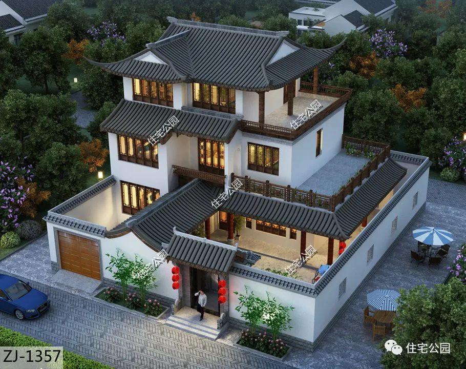 (10.2)10套农村三层自建房图纸,美观大方又精致,建好成为村中亮点(1322~1357)_住宅公园-(贝壳找房)
