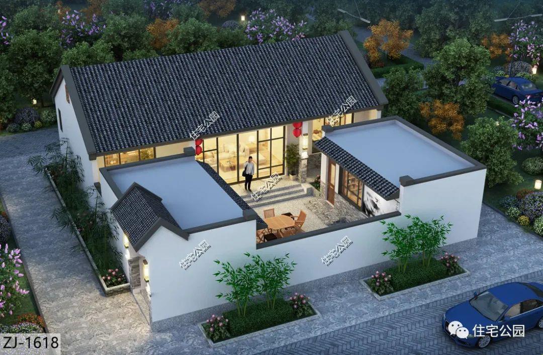 特价图纸丨自建14×15米农村中式小院,3室2厅带来全新生活_住宅公园-(贝壳找房)