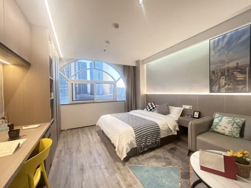 独栋·无锡乐之家公寓 三阳广场店 三阳广场/市中心 步行2分钟恒隆广场/月付 长租特价/地铁通勤无忧 24h安保 1室1厅