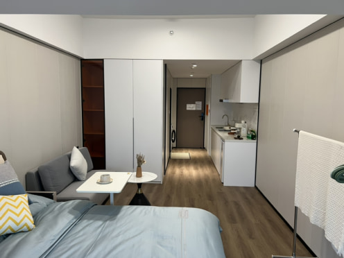 独栋·世园梧桐公寓 砂之船奥莱店 3号线务庄地铁口 拎包入住 配套健身房 桌球室 免费停车位 开间