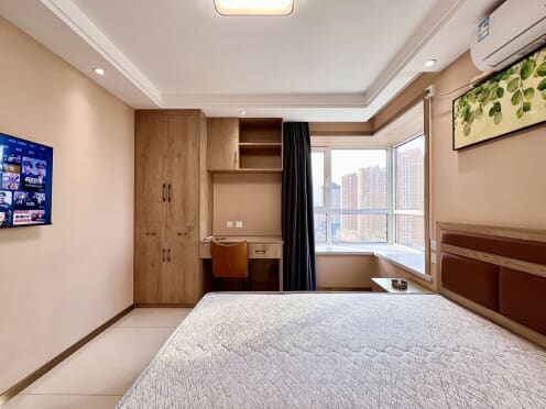 独栋·铂曼公寓 嘉盛园店 直租·精装飘窗大一居·雁滩·城关万达·雁北路·大润发·新港城·兰州大学·火车站商圈·拎包入住 开间