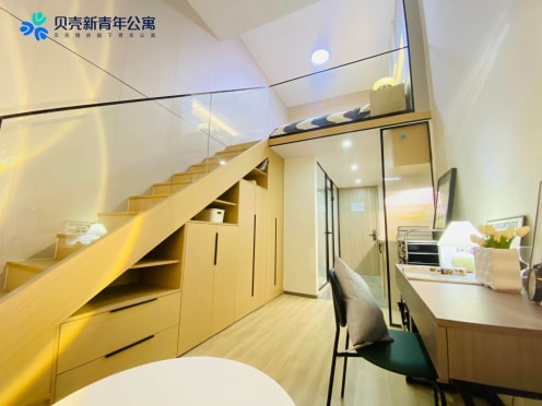 独栋·贝壳新青年公寓 七宝地铁站店 【年租特惠】9号线七宝地铁站 温馨复式  可月付 精装带衣柜多储物空间近万象城七宝老街 1室1厅