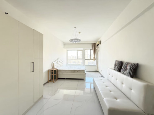 独栋·彩妆公寓·民宅租赁 沈辽路万达广场公寓D座 52平滑翔盛京医院万达地铁可月付可长短租免中介费电梯空调 1室1厅