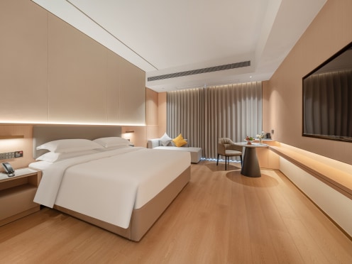 独栋·铂顿国际公寓 亚运城店 温馨大床房连住三晚+小冰箱+自助早餐 开间