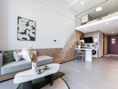 独栋·龙湖冠寓 数智港店 月付押1可短租 12月年租减500看江景朝南落地窗复式LOFT 高管白领出差首选台江万达金融街 1室1厅