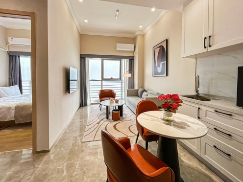 独栋·华府服务公寓 情侣北路中山大学店 华发直营  酒店式服务公寓  可免一个月租金 可短租  金山软件旁 蓝湾智岛 1室1厅