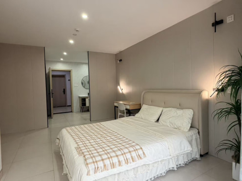 独栋·叶之屋公寓 港北公寓店 近地铁朝南带阳台一居室，独卫空间大 开间