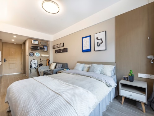 独栋·中海友里 明珠公园店 地铁旁+万达商圈，精装央企直租，无中介，灵活月付，免费健身房 开间