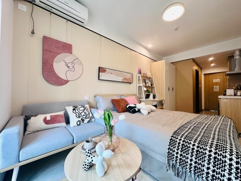 独栋·冠寓 武汉白沙天街店 五号线地铁口 双龙湖天街商场 无中介大落地窗阳光房 1室1厅