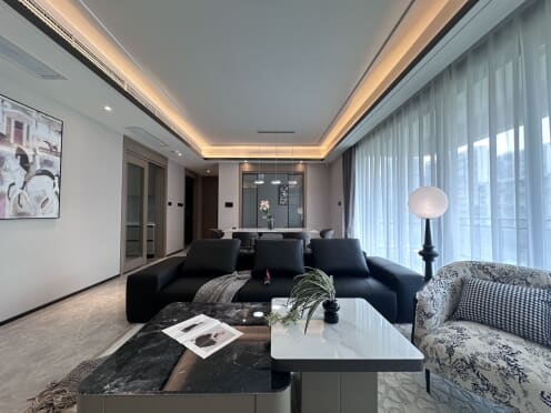 独栋·蓉巢公寓 蓝光未来店 黑色系 横厅套四双卫大阳台  精装修拎包入住 无中介费 4室2厅