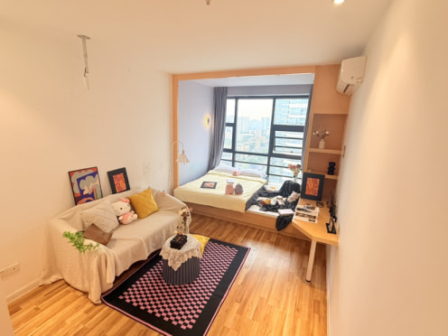 独栋·百维嘉寓 铁建广场店 可以短租没有中介费就在地铁口楼上适合考研理工大学学生居住 1室1厅
