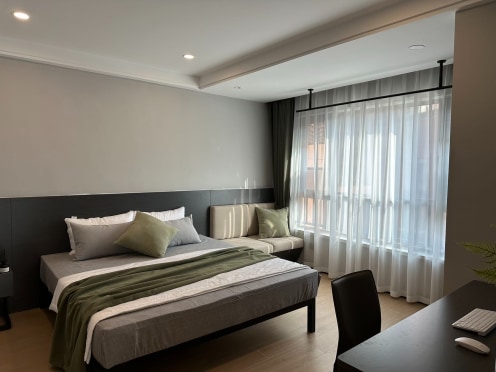 独栋·滨纷公寓 慕庭店 稀缺客卧分离单室套！出差必选！免费共享空间、健身房、安保安全、出行方便！ 1室1厅