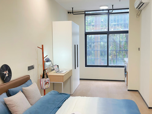 独栋·广州安居公寓 棠德花苑店 民水电押一！小区式公寓可短租 国企直租 24h安保 精装单间干湿分离 近信息港 开间