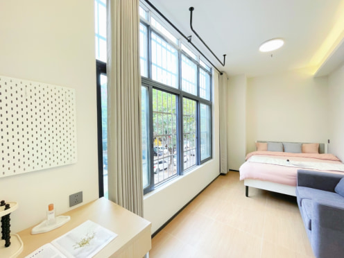 独栋·广州安居公寓 棠德花苑店 小区精装单间安全 超大窗户超绝采光视野 国企保障押一民用电 开间