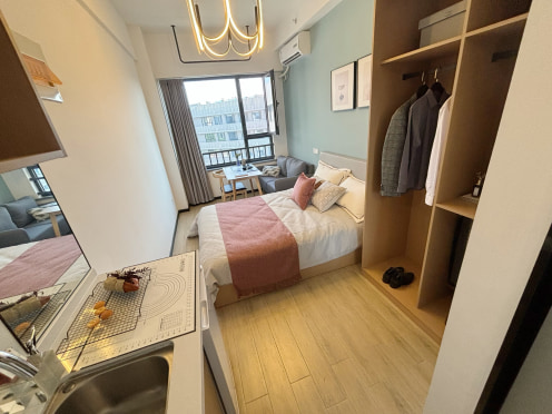 独栋·柚米寓 南京金马路地铁站店 可办房补！社区官方直租！无中介费！整租，民用水电可月付 1室1厅