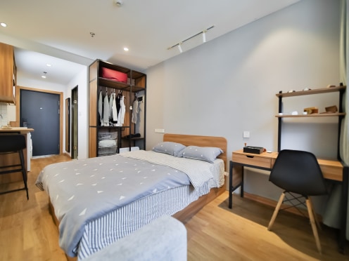 独栋·柚米 无锡三阳广场柚米寓 长租特惠 公寓直租  朝南民水民电 三阳广场地铁口出行方便 1室1厅