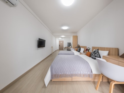 独栋·励业公寓 励业公寓烟台天津南路富士康店 免费健身 精装修 公寓直租无中介一居室双床B 开间