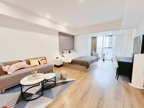 独栋·尔家国际 恐龙园店 暑假特惠 宠物友好 落地窗露台房D 1室1厅