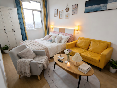 独栋·彩豆公寓 建设西路店 近灌婴路地铁/可短租/无中介费/押一付一/拎包入住 开间