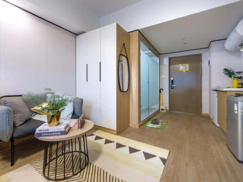 独栋·冠寓 西溪蓝保店 可短租月付地铁口押一付一整租公寓 开间