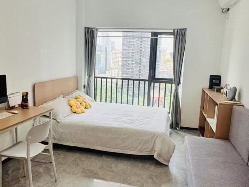 独栋·泰寓 万科金融中心店 押一付一，有厨房，送网络，平层，可短租 1室1厅