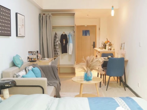 独栋·融寓 江汉路店 协和、亚心医院恒隆广场正规一居室精装修可短租月付 开间